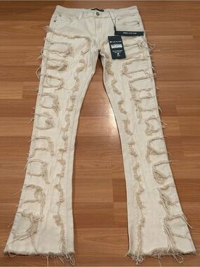 Guapi Cream Blood Diamond Stacked Denim Jeans Men’s Size 32 NWT Distressed